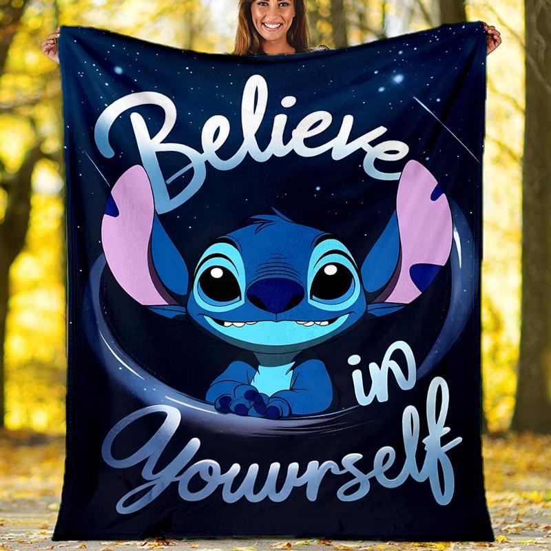 1pc S-Stitch1 Theme Blanket - Digital Print, Polyester, Cozy for All Seasons, Perfect for Outdoor, and Travel
