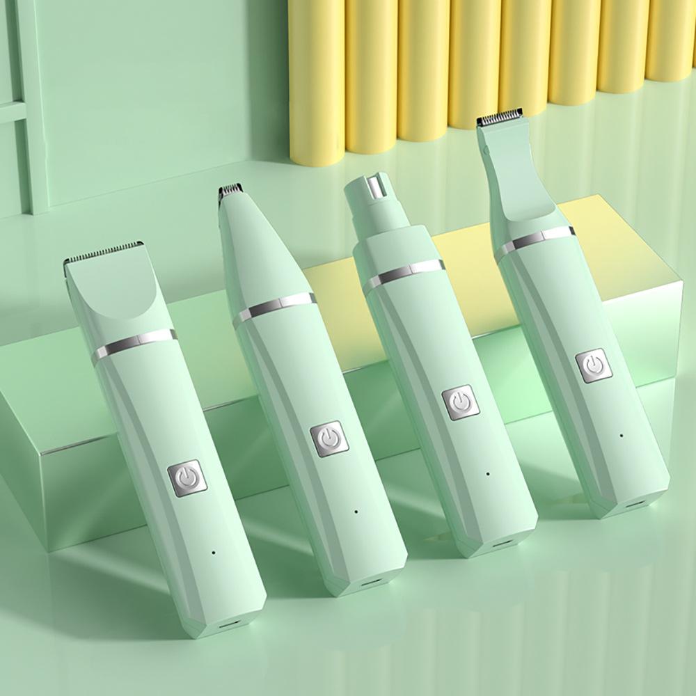 Four-in-one pet push clippers set home rechargeable cat and dog hair shaving nail grinder multifunctional cleaning grooming tool