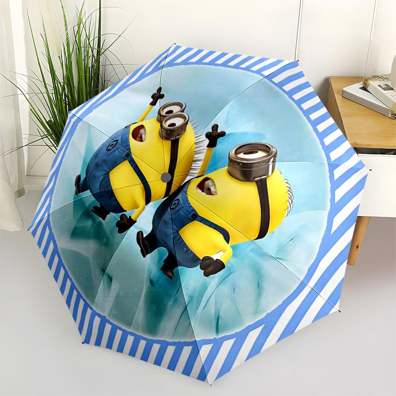 

1PC Minions Automatic Open/Close Umbrella, 8-Rib Sturdy Frame, Lightweight Portable Umbrella, Commute, Business - Ideal Gift for Friend, Vibrant Patte