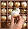 Valery Madelyn Jul Pakke med Hvitt Juletre Frieri Bryllup Butikk Elegante Ornamenter, 6cm, 16, Gull, Platina, Pynt, Pynt,