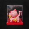 Solar-Powered Waving Maneki-neko Ornament, 2-Inch, Attracts Wealth for Office Desk or Cashier Counter Decoration