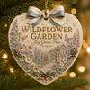 Seasonal Decorative Hanging Pieces Heart Shape Christmas Ornament, Sunflower/Lavender/Wildflower Garden Acrylic Decoration, Gift for Celebration Xmas
