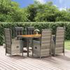 VidaXL Garden Dining Set and Cushions 7 Pcs Grey Rattan, Dining Set, Dining Set 3185041