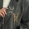 Irregular Lady Chain Tassel Brooches Handmade Trouser Leg Fixator Beaded Chain Pin  Party Jewelry
