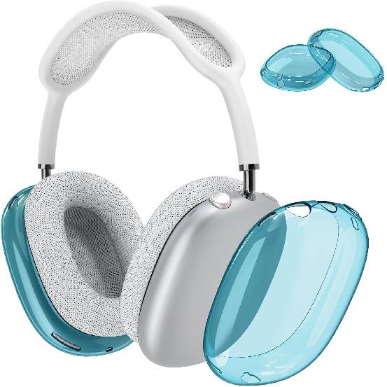 Case Cover for AirPods Max Headphones, Clear Soft TPU Earcup Cover for AirPods Max, Anti-Scratch Transparent Accessories Skin Protector for Apple