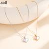EFFIE QUEEN Stainless Steel 18k Gold Water Drop Shell Heart Pendant Necklace Romantic Jewelry for Women Valentine's Gift STMN10