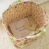 Floral Large Capacity Fabric Laundry Hamper with Easy Carry Handles Rural Pastoral Style Clothing Storage Baskets Home Organizer