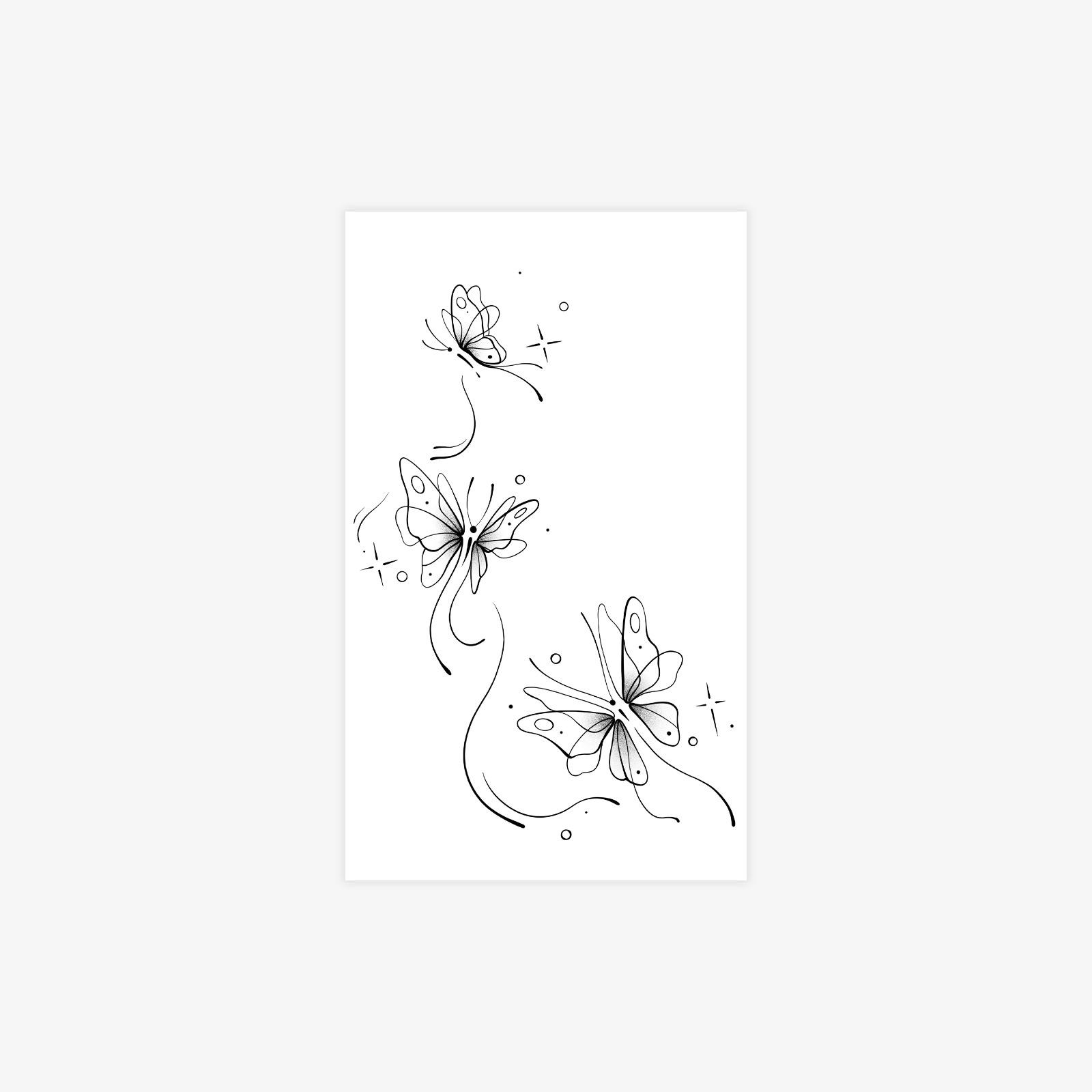 

Butterfly Flying Tattoo Sticker Waterproof Female Lasting Senior Feeling Waist, Abdomen, Collarbone Sexy Temporary Tattoo Sticker 9*15