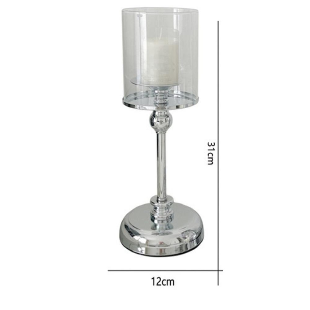 1/3Pcs Vintage Glass Candle Holders Set Elegant Iron Base Replacement For Home For Cafes Model Homes Decoration