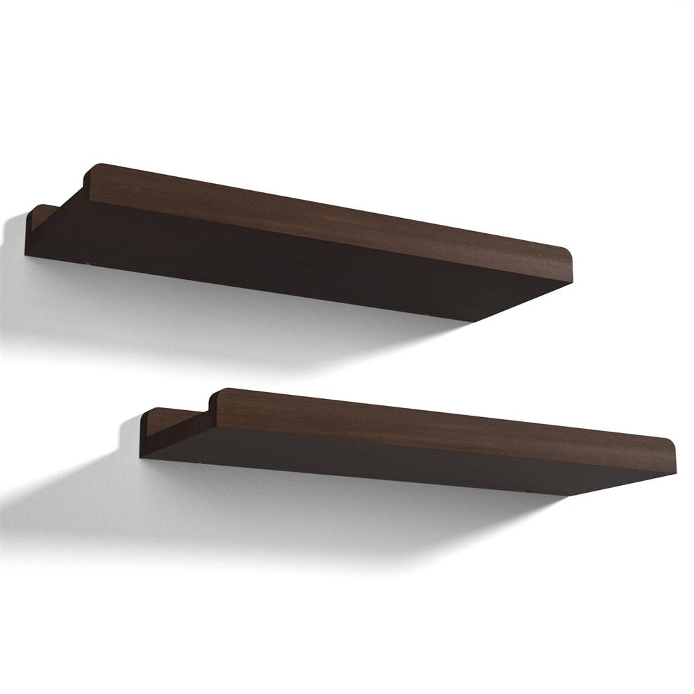 Set di 2 Mensole Moderne Fluttuanti da Parete Mensole per Libri per Cameretta in Legno Rustico Mensola Cornice per Foto per Soggiorno Cucina