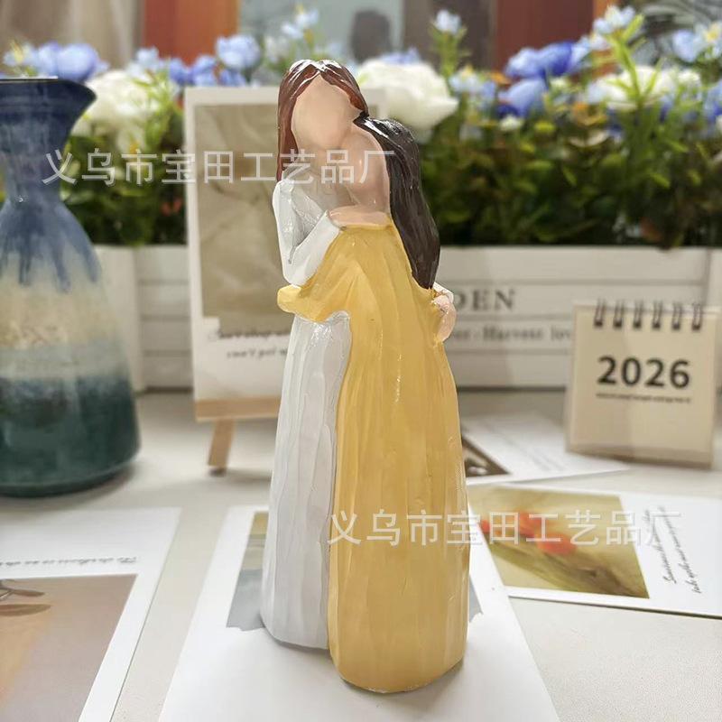 Girls & Animal Best Friends Resin Statue, Simple Home Decor Figurine, Heartwarming Friendship Gift, Minimalist Tabletop Decor