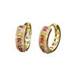 Cao Shi Fashion Niche Color Zircon Gold-Plated Brass Earrings for Women
