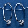 1 pair of 925 sterling silver 45mm exquisite colorful zircon beaded earrings fashion women's party jewelry gift accessories