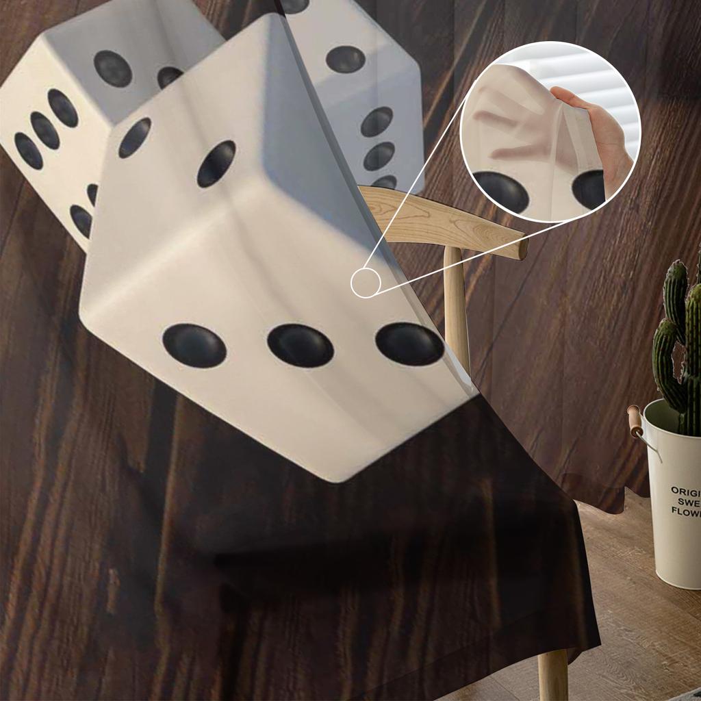 Dice Wood Modern Curtain For Living Room Transparent Tulle Curtains Window Sheer For The Bedroom Accessories Decor