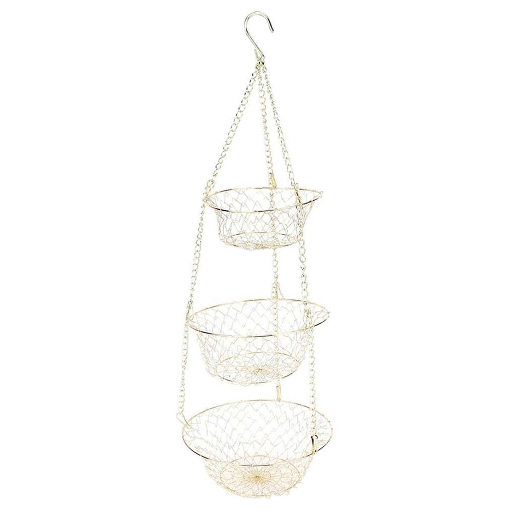 Multifunction 3 Tier Removable Hanging Fruit Baskets Vegetable Storage Organizer for Kitchen Garden