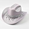 Women Sequin Fedora Hat With Rhinestone Ribbons Fashion Festival Party Wedding Dress Hats Cowgirl Jazz Cap