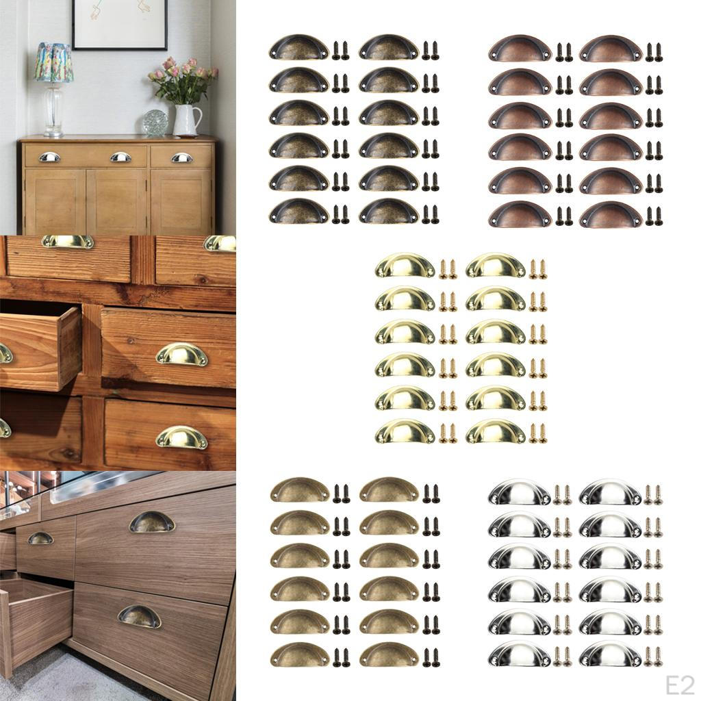12 Flat Drawer Pulls for Cabinets, Cups, Kitchen Hardware, Cabinet Handles,