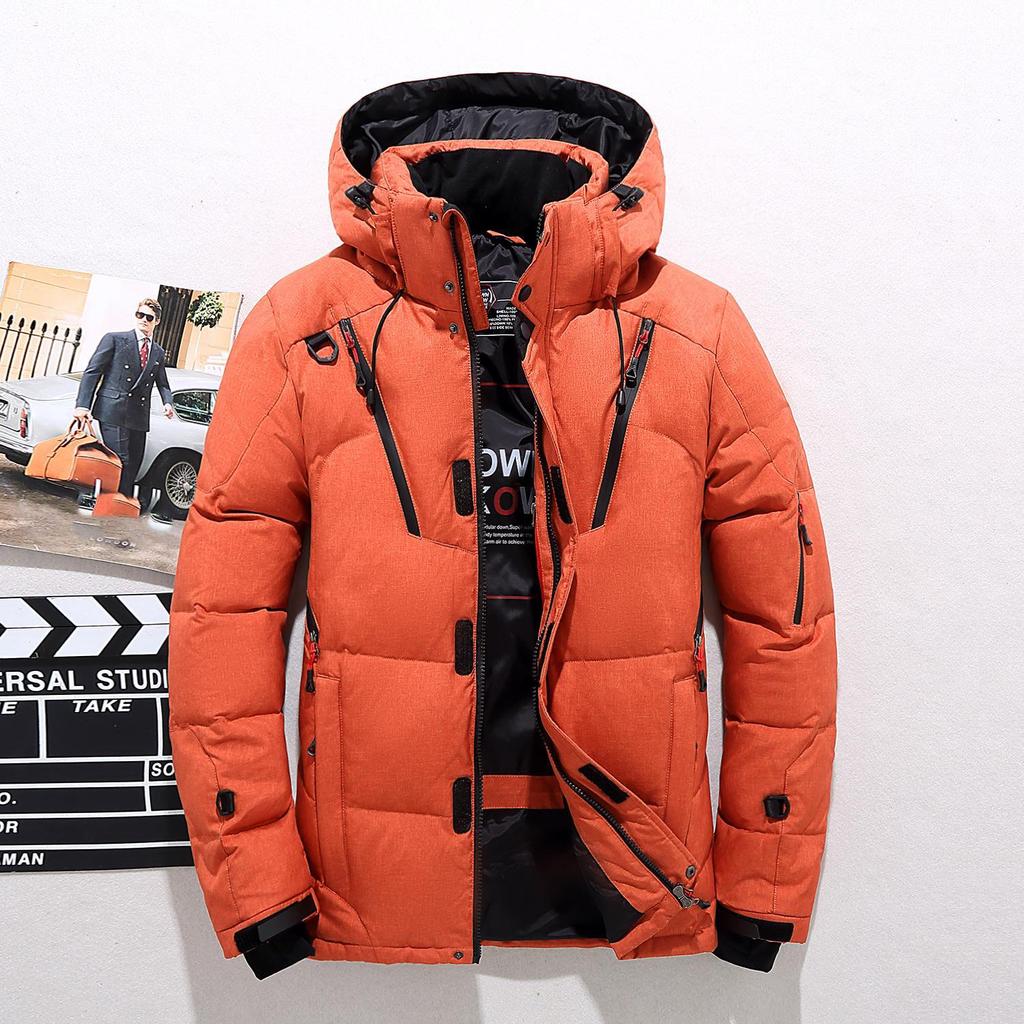 Men's Short Outdoor Winter Jacket Style Men's Winter Clothes Winter Warmed Detachable Down Coat & Jacket Hooded Snow Parkas Male