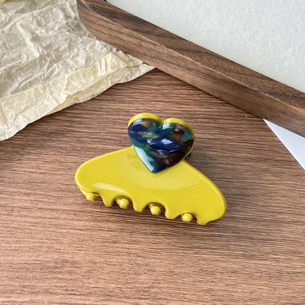 

Заколка-краб в корейском стиле в форме сердца: Элегантная ацетатная заколка для прически пучок и челки