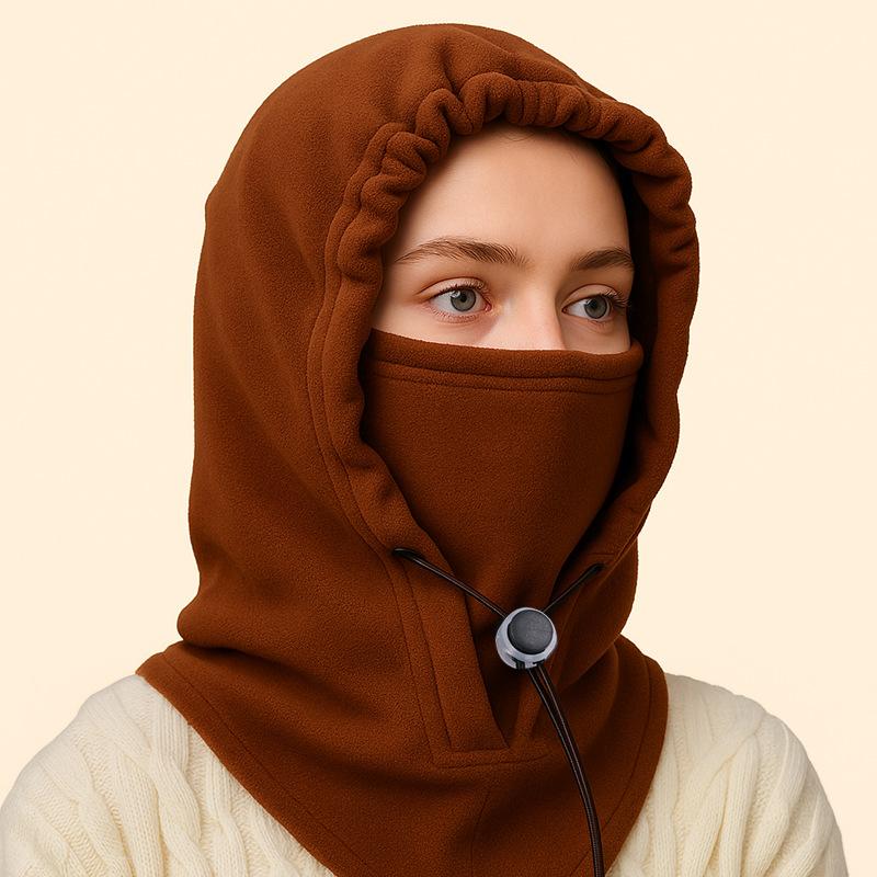 Polar Fleece Winter Hat Riding Windproof Ski Mask Women's Hat Scarf Integrated Outdoor Sports Warm Hood