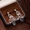 Diamond Water Drop Earrings Light Luxury Temperament Atmospheric Earrings Niche Fashion Simple Design High-End Earrings Women
