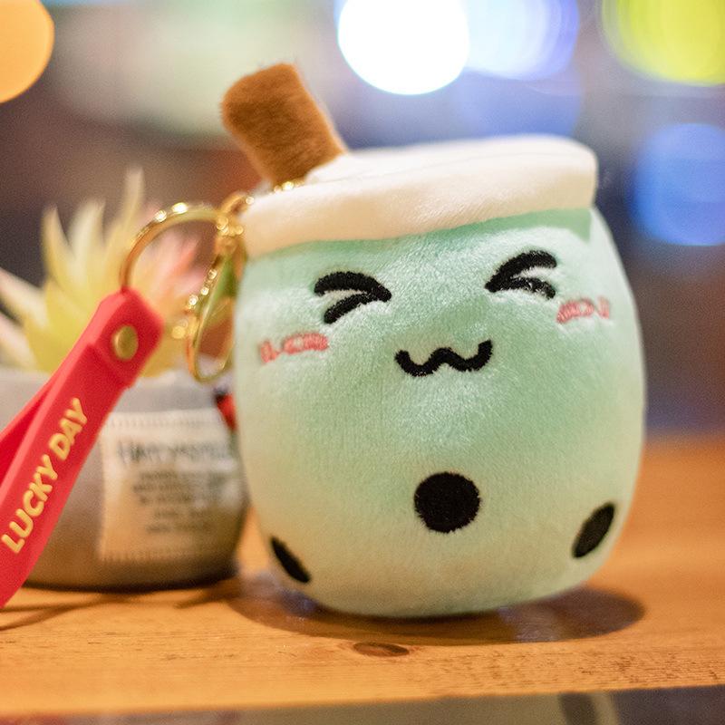 Cute Milk Tea Cup Pendant Plush Toy Cartoon Milk Tea Doll Bag Pendant Keychain