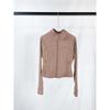 Womens Slim Fit Short Jacket Gold Zipper Yoga Fitness Activewear