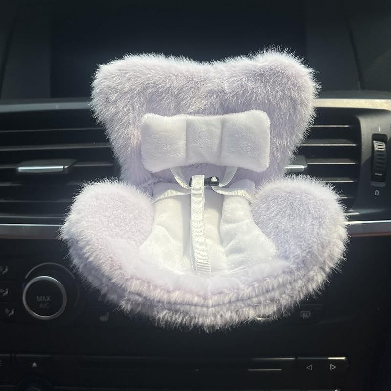 La-bubu Car Seat with Soft Furry Cushion for 10-17cm Dolls, La-bubu Accessories, Car Air Vent Decor, Includes Seat Leg for Desktop Display