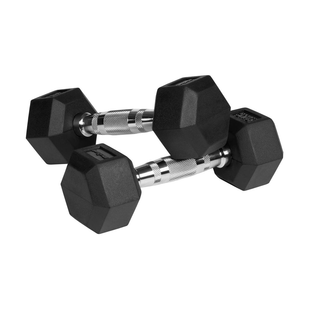 Cast Iron Rubber-Coated Dumbbells Hex 2X3Kg Rebel Hexagonal Set 6Kg Solid