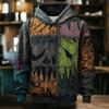 Męska bluza z kapturem na Halloween z nadrukiem i dużą kieszenią
