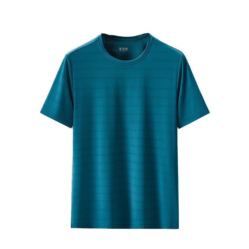 (L-5XL)Quick Dry Sports T-Shirt Men Summer New Fitness Tops Ice Silk Mesh Breathable Gym Running Hiking Short-Sleeved Tee Shirt