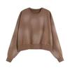 Heavyweight Vintage Spray-Painted Monkey Sweatshirt: Women's Cropped, Retro Drop Shoulder, European & American Hot Girl Casual Style