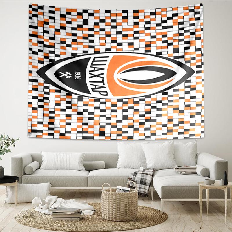 Shakhtar Donetsk Crest Design Tapestry Room Decoration Wall Hanging for Living Room Bedroom, dormitory, Birthday and Christmas gifts