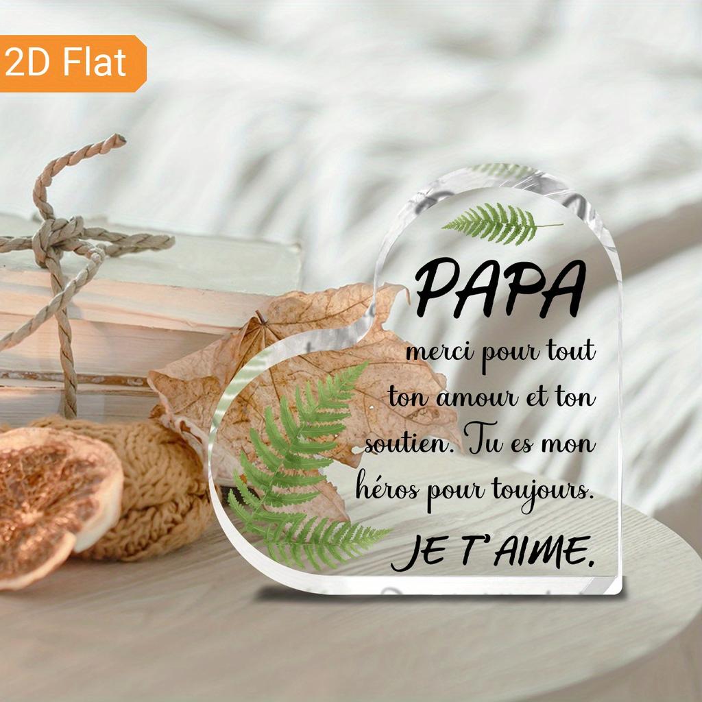 "I Love You Dad" Inscription - Heart-Shaped, Living Room & Desk Decor, Father's Day Gift for Dad, Classic Year-Round Present, Nurseries, Home Desk Li