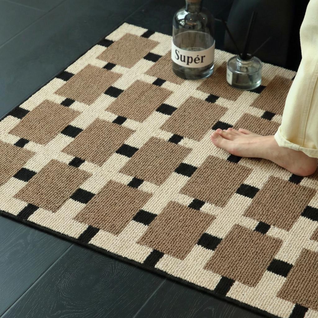 Vintage Doormat for Front Door, Indoor Entry Rug, Durable Dirt Trap Entrance Mat, Polypropylene Woven Non-Slip Floor Mat