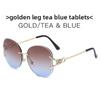 Unframed Fox Head Sunglasses Pink Gradient Uv400 Fashion Eyewear For Travel And Parties