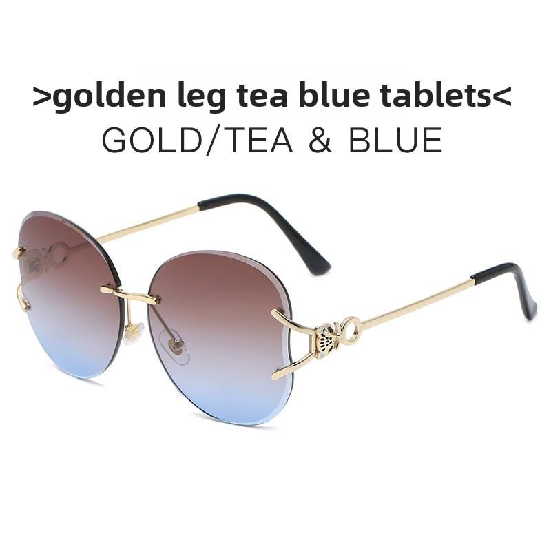 Unframed Fox Head Sunglasses Pink Gradient Uv400 Fashion Eyewear For Travel And Parties