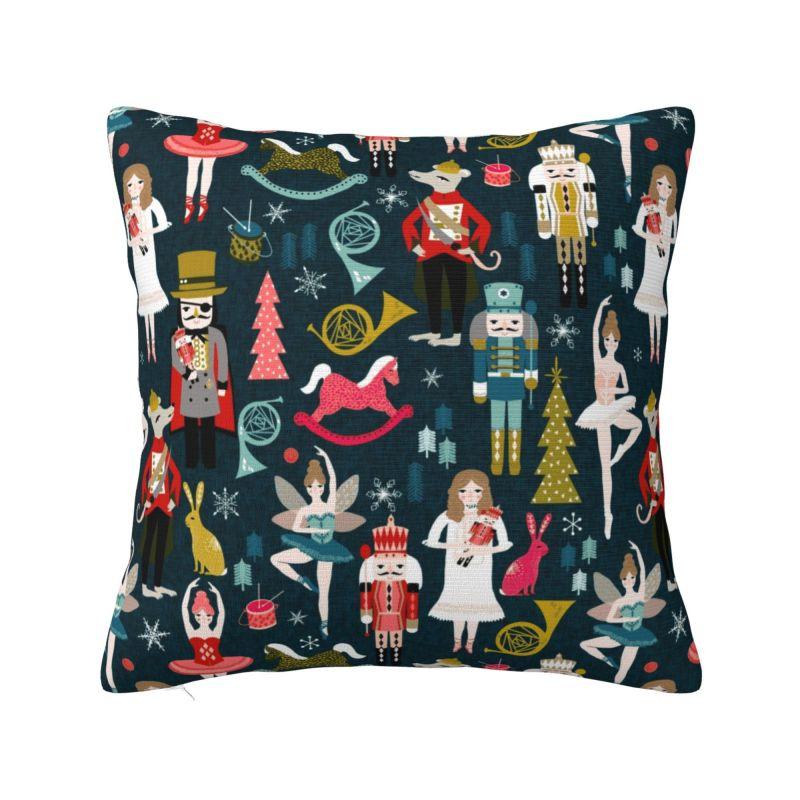 Nutcracker Soldier King Pillow Covers Decorative Cartoon Christmas Nutcrackers Nordic Cushion Cover Car Pillowcase