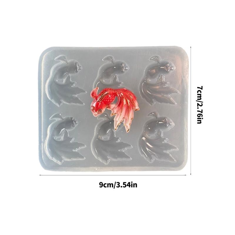 Flexible Silicone Art Mold For Handmade Resin Accessories Fish Shape Keyring Charm And Decorative Crafts Mould
