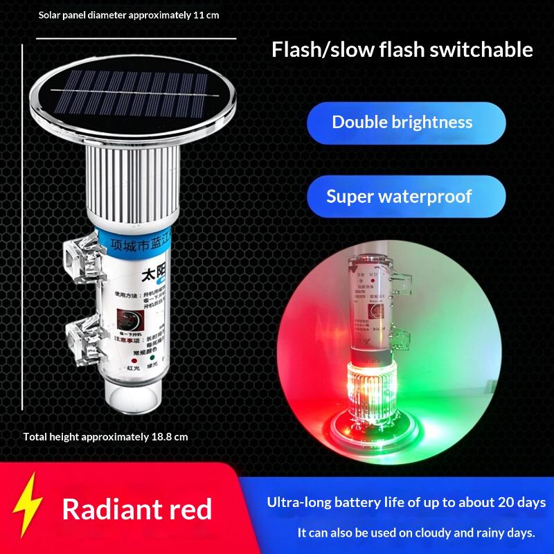 Solar Powered Fishing Net Marker Light Waterproof 20Days Long Standby For Marine Warning