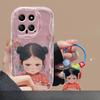 Chinese Style Girl Pendant Suitable for Opporeno11 Mobile Phone Case Vivos18 Transparent Silicone Xiaomi 14/13 Cute