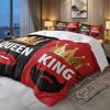 3 Piece Set King Queen Lipprint Pattern Valentine's Day Quilt Set,Including 1 Duvet Cover and 2 Pillowcases(excluding Padding)