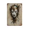 Retro Portrait Distressed Iron Wall Art - Bar & Cafe Decor