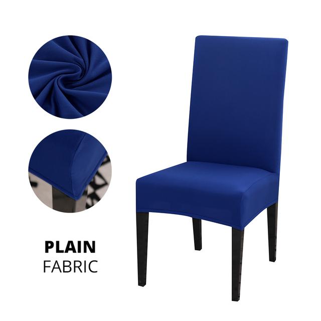Ensfarget Stoltrekk Stretch Spandex Slipcover Protector For Kjøkken Stol Sete Hotell Bankett Bryllup Spisestue 1 /2 /4 /6 Stk