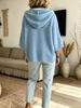 Maglione con Cappuccio Aperto Cardigan Giacca Cappotto Taglie Forti Donna Colore Unito Bottoni Coulisse Caldo Morbido Primavera Autunno Inverno Versatile Pullover