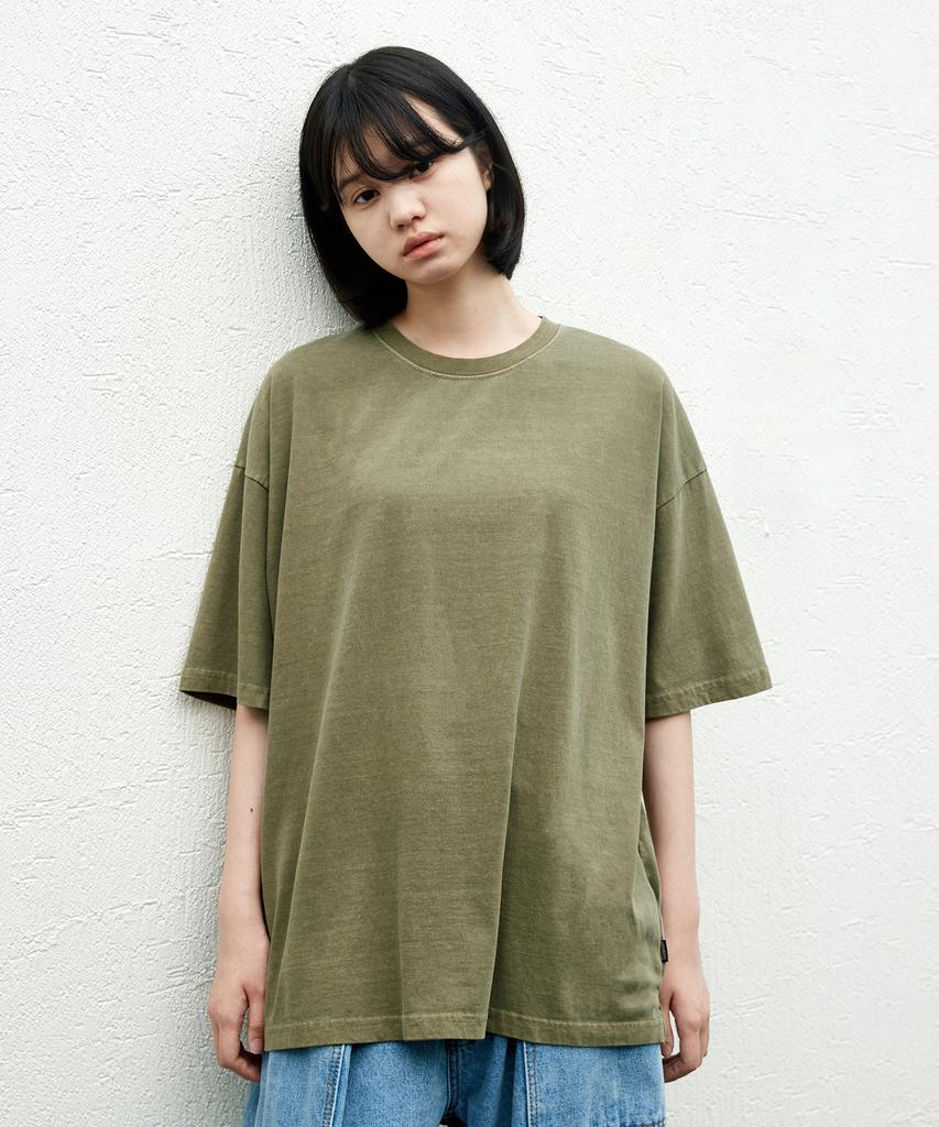 Minimal Project Oversized Pigment Balloon Short Sleeve T-Shirt (Lightkhaki) Mst131