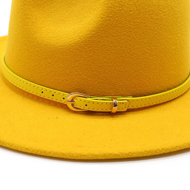 Men'S And Women'S Woolen Top Hats, Flat-Brimmed Big-Eave Hats, Jazz Hats, Felt Hats.