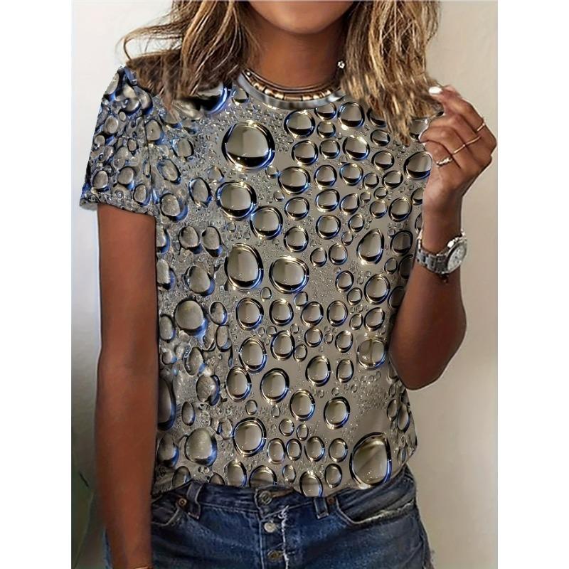 Damenmode Rundhals-T-Shirt