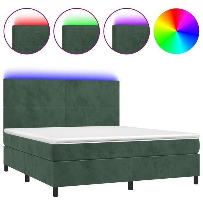 VidaXL Slatted Bed Base with Mattress and LED, Upholstered Bed, Double Bed, Adult Bed for Interior Bedroom, 3136020