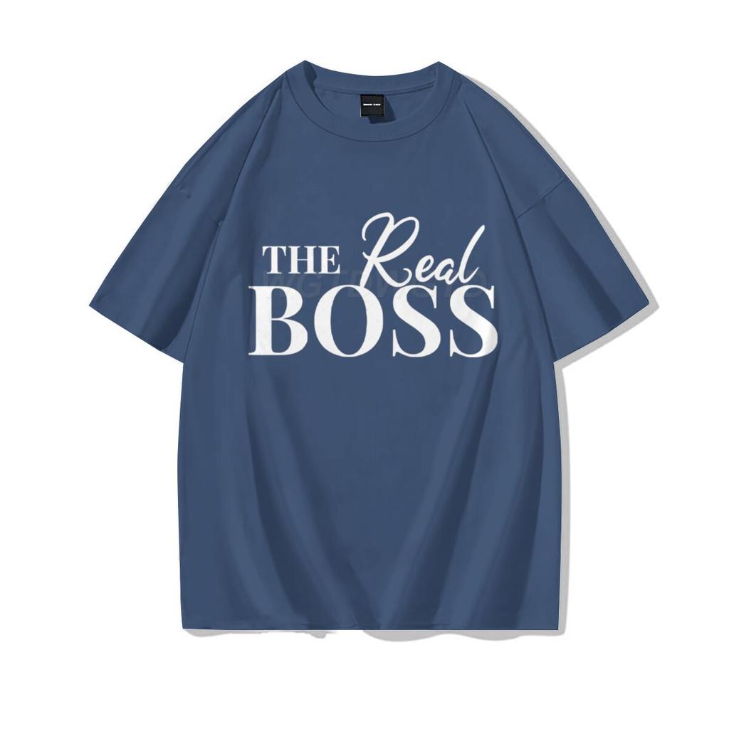 The Boss  The Real Boss Matching Tshirts Couples Matching Outfits Gifts Funny Letter Print Valentines Day Unisex Women Clothing